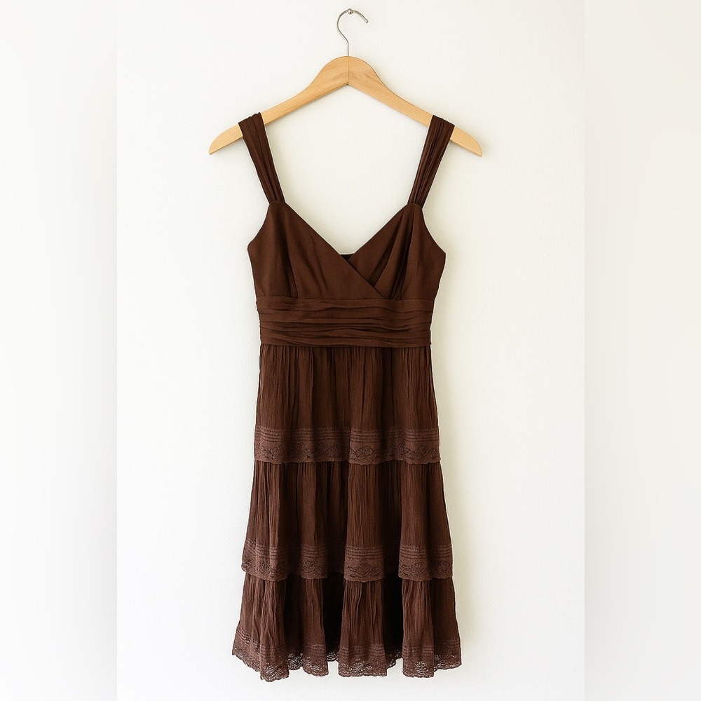 BCBGMAXAZRIA 100%silk Tiered Dress